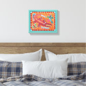 Folk Art Gator Canvas Afdruk (Insitu (Slaapkamer))