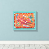 Folk Art Gator Canvas Afdruk (Insitu (Houten vloer))