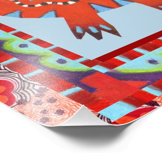 Folk Art Gator Foto Afdruk (Hoek)