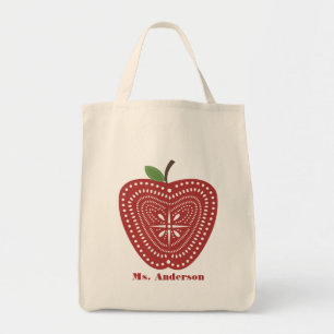 Folk Art Geïnspireerde Apple Bag voor Docenten Tote Bag