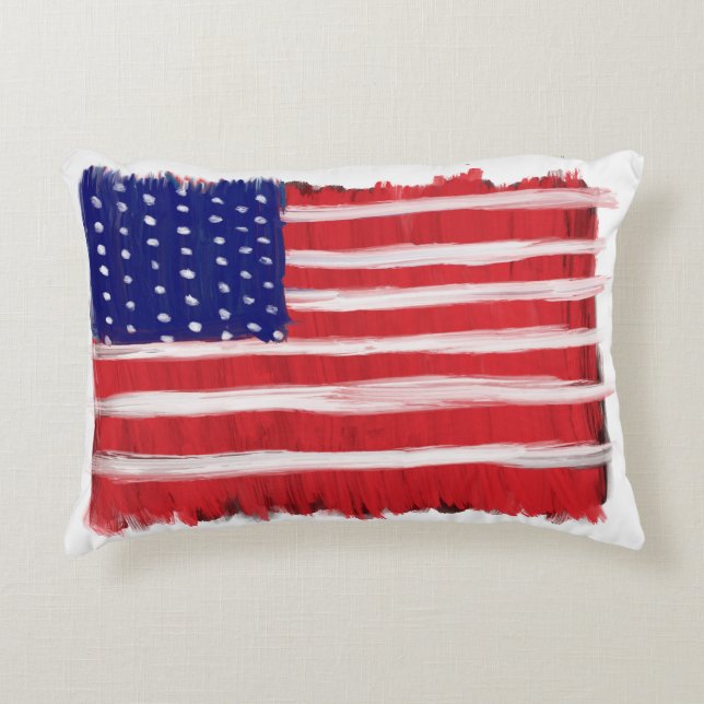 Folk Art gekleurde vlag Accent Kussen (Voorkant)