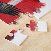 Folk Art gekleurde vlag en adelaar Legpuzzel (Zijkant)