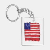 Folk Art gekleurde vlag Sleutelhanger (Voorkant Links)