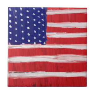 Folk Art gekleurde vlag Tegeltje