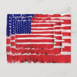 Folk Art gekleurde vlaggen Feestdagenkaart