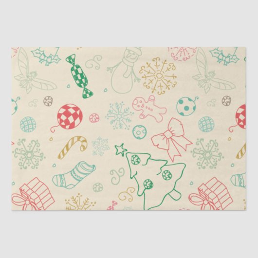 Folk Art Gingerbrood - Kerstmis Tissuepapier (Voorkant)