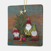 Folk Art Gnomes | Kerstboom Keramisch Ornament (Links)
