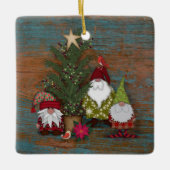Folk Art Gnomes | Kerstboom Keramisch Ornament (Voorkant)