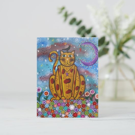 FOLK ART Green Eye's BY LORI EVERETT briefkaart (Staand voorkant)