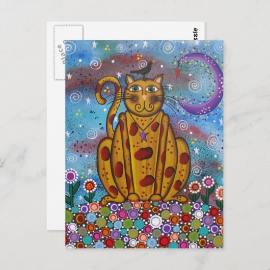 FOLK ART Green Eye's BY LORI EVERETT briefkaart (Voorkant / Achterkant)