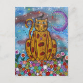 FOLK ART Green Eye's BY LORI EVERETT briefkaart (Voorkant)