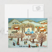 Folk Art Hand Painted Briefkaart (Voorkant / Achterkant)