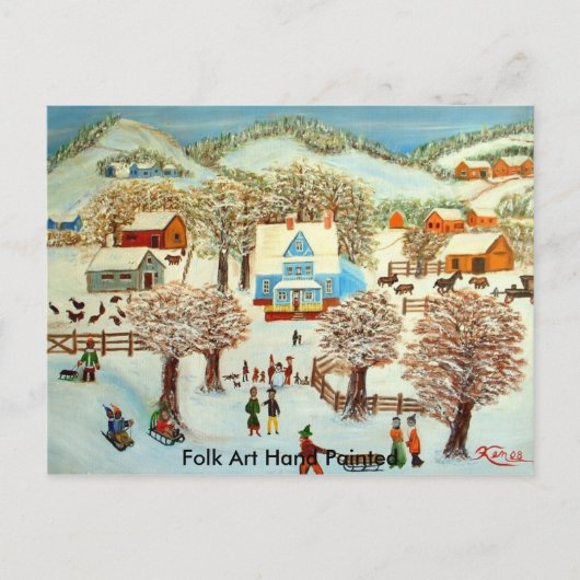 Folk Art Hand Painted Briefkaart (Voorkant)