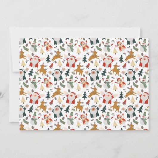 Folk Art Happy Christmas Character Feestdagenkaart (Voorkant)