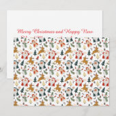 Folk Art Happy Christmas Character Feestdagenkaart (Voorkant / Achterkant)