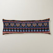 Folk Art hartlijn van Black Body Pillow Lichaamskussen (Achterkant)