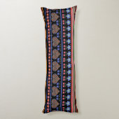 Folk Art hartlijn van Black Body Pillow Lichaamskussen (Achterkant (Verticaal))