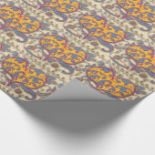 Folk Art Heart met bladeren en bloemen Cadeaupapier (Hoek)