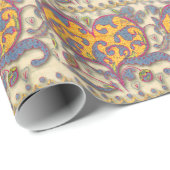 Folk Art Heart met bladeren en bloemen Cadeaupapier (Rol Hoek)