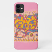 Folk Art Heart met bladeren en bloemen Case-Mate iPhone Case (Achterkant)