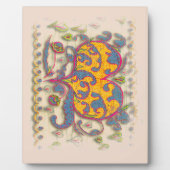 Folk Art Heart met bladeren en bloemen Fotoplaat (Voorkant)