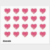 Folk Art Heart met bladeren en bloemen Hart Sticker (Vel)
