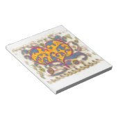 Folk Art Heart met bladeren en bloemen Notitieblok (Schuin)