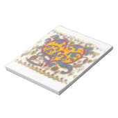 Folk Art Heart met bladeren en bloemen Notitieblok (Linkerzijde)