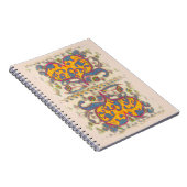 Folk Art Heart met bladeren en bloemen Notitieboek (Rechterzijde)