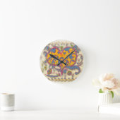 Folk Art Heart met bladeren en bloemen Ronde Klok (Huis)
