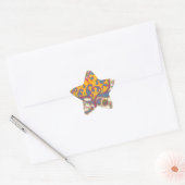 Folk Art Heart met bladeren en bloemen Ster Sticker (Envelop)