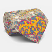 Folk Art Heart met bladeren en bloemen Stropdas (Opgerold)