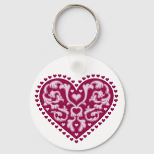 Folk Art Heart - Sleutelhanger