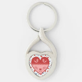 Folk Art Heart Sleutelhanger (Voorkant)