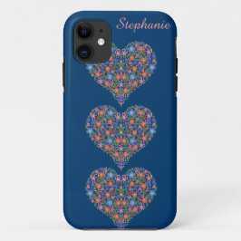 Folk Art Hearts, Deep Blue iPhone 5/5s Xtreme Hoes