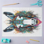 Folk Art Heldere Kleuren Donkey Decoupage Tissuepapier (Craft)