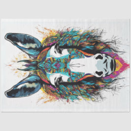 Folk Art Heldere Kleuren Donkey Decoupage Tissuepapier