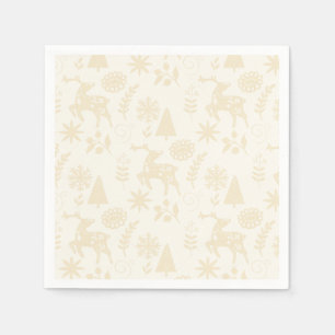 Folk Art Herten Bos Off White Servet