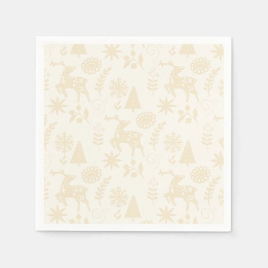 Folk Art Herten Bos Off White Servet (Voorkant)