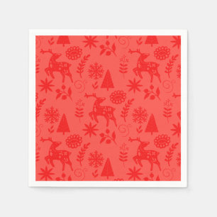 Folk Art Herten Bos Rood Servet