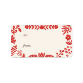 Folk Art Holiday Gift Label Labels (Voorkant)