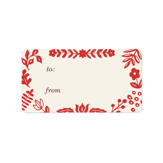 Folk Art Holiday Gift Label Labels (Voorkant)