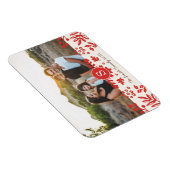 Folk Art Holiday Monogram Foto Magnet Magneet (Rechterzijde)