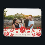 Folk Art Holiday Monogram Foto Magnet Magneet<br><div class="desc">Fotografie met dank aan Othello Silla: www.othellosilla.com</div>