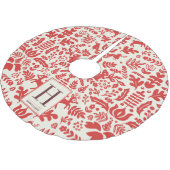 Folk Art Holiday Monogram Tree Skirt Kerstboom Rok (Gekanteld)