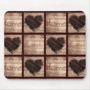 Folk Art Home Sweet Home Collage Hearts Muismat