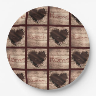 Folk Art Home Sweet Home Collage Hearts Papieren Bordje