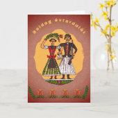 Folk Art Hongaars Paar Happy Jubileum Kaart (Gele Bloem)