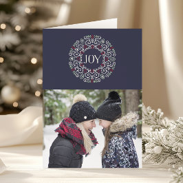 Folk Art Joy | Gevouwen vakantiefoto Feestdagen Kaart