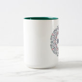 Folk Art Joy Holiday Tweekleurige Koffiemok (Center)